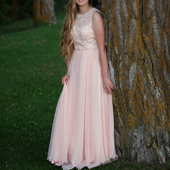 Grad/Prom/ Bridesmaid Dress • Chiffon & Lace & Beads - Picture 4 of 8